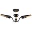 Marc 3 Light Dinette Matte Black Finish Gold Accents