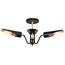 Marc 3 Light Dinette Matte Black Finish Gold Accents