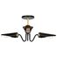 Marc 3 Light Dinette Matte Black Finish Gold Accents