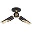 Marc 3 Light Pendant Matte Black Finish Gold Accents