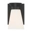 Caleta 1 Light Wall Sconce Fixture Black Finish w/ Frosted Cylindrical Glass