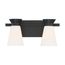 Caleta 2 Light Vanity Fixture Black Finish w/ Frosted Cylindrical Glass