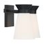 Caleta 2 Light Vanity Fixture Black Finish w/ Frosted Cylindrical Glass
