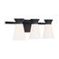 Caleta 3 Light Vanity Fixture Black Finish w/ Frosted Cylindrical Glass