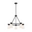 Caleta 5 Light Chandelier Fixture Black Finish w/ Frosted Cylindrical Glass
