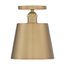 Motif 1 Light 7" Semi-Flush Brushed Brass w/ White Accent