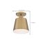 Motif 1 Light 7" Semi-Flush Brushed Brass w/ White Accent