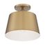 Motif 1 Light 10" Semi-Flush Brushed Brass w/ White Accent