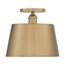 Motif 1 Light 10" Semi-Flush Brushed Brass w/ White Accent