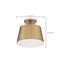 Motif 1 Light 10" Semi-Flush Brushed Brass w/ White Accent