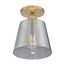 Motif 1 Light 7" Semi-Flush Brushed Brass w/ Smoked Glass