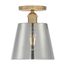 Motif 1 Light 7" Semi-Flush Brushed Brass w/ Smoked Glass