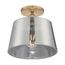 Motif 1 Light 10" Semi-Flush Brushed Brass w/ Smoked Glass