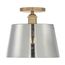 Motif 1 Light 10" Semi-Flush Brushed Brass w/ Smoked Glass