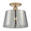 Motif 1 Light 10" Semi-Flush Brushed Brass w/ Smoked Glass