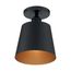Motif 1 Light 7" Semi-Flush Black w/ Gold Accent