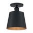 Motif 1 Light 7" Semi-Flush Black w/ Gold Accent