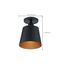 Motif 1 Light 7" Semi-Flush Black w/ Gold Accent
