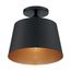Motif 1 Light 10" Semi-Flush Black w/ Gold Accent
