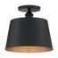 Motif 1 Light 10" Semi-Flush Black w/ Gold Accent