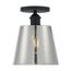 Motif 1 Light 7" Semi-Flush Black w/ Smoked Glass