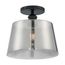 Motif 1 Light 10" Semi-Flush Black w/ Smoked Glass
