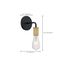 Ryder 1 Light Wall Sconce Fixture Black Finish w/ Brushed Brass Sockets