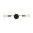 Ryder 2 Light Vanity Fixture Black Finish w/ Brushed Brass Sockets