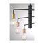 Ryder 6 Light Chandelier Fixture Black Finish w/ Brushed Brass Sockets
