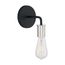 Ryder 1 Light Wall Sconce Fixture Black Finish w/ Polished Nickel Sockets