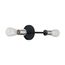 Ryder 2 Light Vanity Fixture Black Finish w/ Polished Nickel Sockets