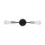 Ryder 2 Light Vanity Fixture Black Finish w/ Polished Nickel Sockets
