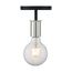Ryder 1 Light Semi Flush Fixture Black Finish w/ Polished Nickel Sockets