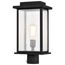 Sullivan Collection Outdoor 17 inch Post Light Pole Lantern Matte Black Finish w/ Clear Seeded Glass