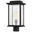 Sullivan Collection Outdoor 17 inch Post Light Pole Lantern Matte Black Finish w/ Clear Seeded Glass