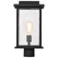 Sullivan Collection Outdoor 17 inch Post Light Pole Lantern Matte Black Finish w/ Clear Seeded Glass