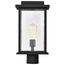 Sullivan Collection Outdoor 17 inch Post Light Pole Lantern Matte Black Finish w/ Clear Seeded Glass