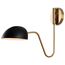 Trilby 1 Light Wall Sconce Matte Black w/ Burnished Brass