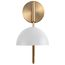 Trilby 1 Light Wall Sconce Matte White w/ Burnished Brass
