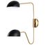 Trilby 2 Light Wall Sconce Matte Black w/ Burnished Brass