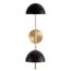 Trilby 2 Light Wall Sconce Matte Black w/ Burnished Brass