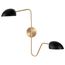 Trilby 2 Light Wall Sconce Matte Black w/ Burnished Brass