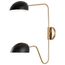 Trilby 2 Light Wall Sconce Matte Black w/ Burnished Brass