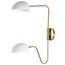 Trilby 2 Light Wall Sconce Matte White w/ Burnished Brass