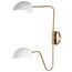 Trilby 2 Light Wall Sconce Matte White w/ Burnished Brass
