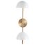 Trilby 2 Light Wall Sconce Matte White w/ Burnished Brass