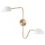 Trilby 2 Light Wall Sconce Matte White w/ Burnished Brass