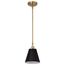 Dover 1 Light Small Pendant Black w/ Vintage Brass