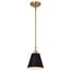 Dover 1 Light Small Pendant Black w/ Vintage Brass