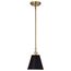 Dover 1 Light Small Pendant Black w/ Vintage Brass